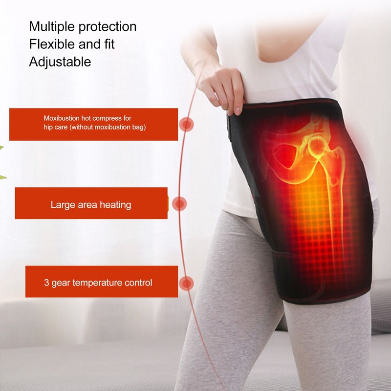 Electric Heated Hip Brace Vibration Massage Hip Groin Thigh Support