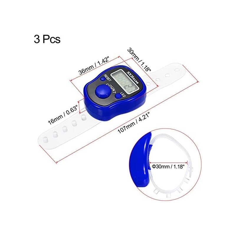 3pcs Digital Tasbih Counter LED Dispaly tasbeeh Electronic Tasbeeh Finger