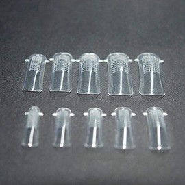 KADS Nail Tips 100PCS/10 Sizes Dual Nail Foam UV Gel Acrylic Nail Art Solid Transparent