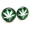Pot Leaf Stud Post Earrings - New - Pair!