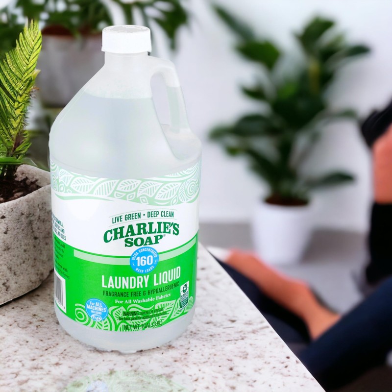 Charlie’s Soap – Fragrance-Free Laundry Liquid detergent – 160 Loads