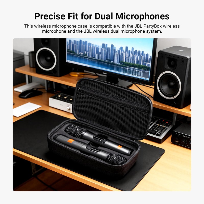 NEEWER Wireless Microphone Case Compatible with JBL PartyBox Dual Mic