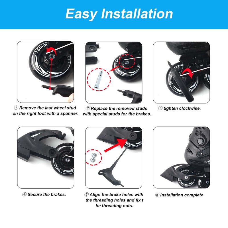TUKEVA Roller Skate Brake Pads Roller Brake Device Brakes for