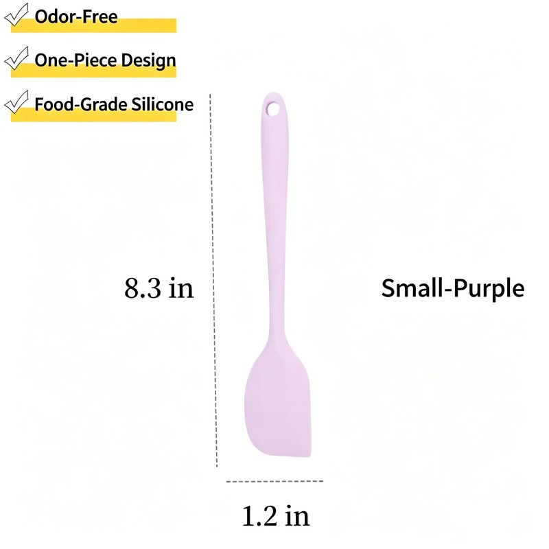 Mini Silicone Spatula Set, 4-Pack 8.3"×1.2"×0.4" Food-Grade Heat-Resistant Baking Scrapers