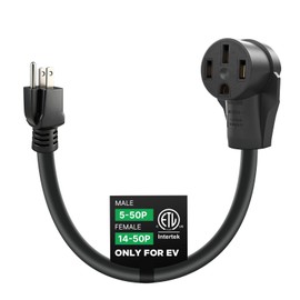 Morec Adapter Cord NEMA 5-15P Male to 14-50R Female, 15Amp 110 Volt Adapter Cord, Power Cord Power Connector for Level 1 EV Chargers (not for RVs)