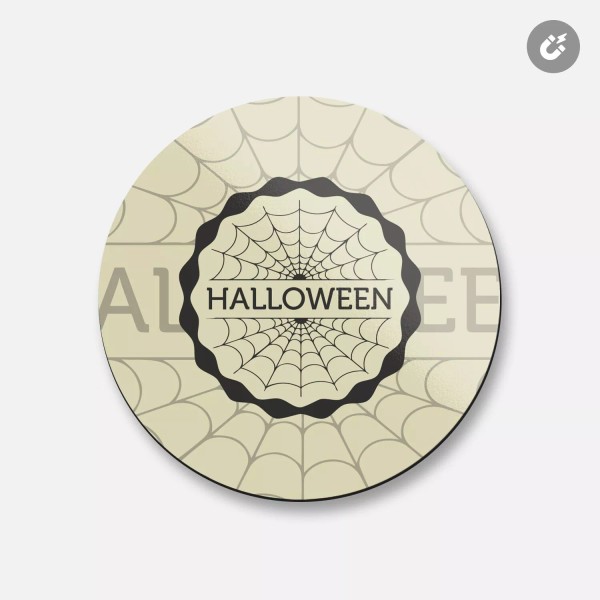 Unbranded Happy Halloween Retro Label Spiderweb | 4'' X 4''