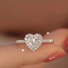 1 Pcs Heart Ring for Women Fashionable Heart-shaped Ring for