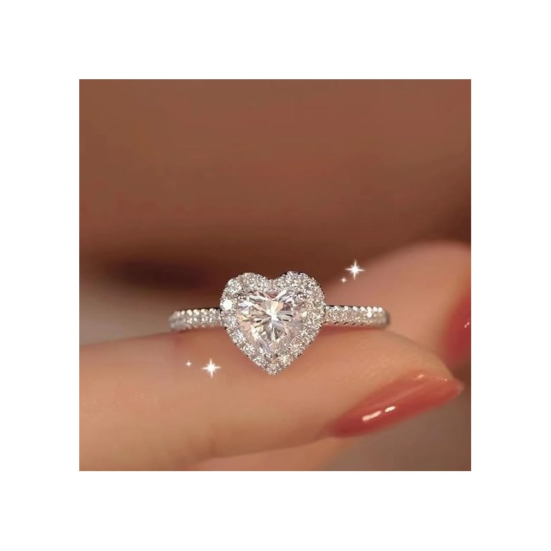 1 Pcs Heart Ring for Women Fashionable Heart-shaped Ring for