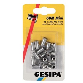 Gesipa 1464839 Polygrip Blind Rivet Nuts, Silver, M6x9x18mm, Set of 25 Pieces