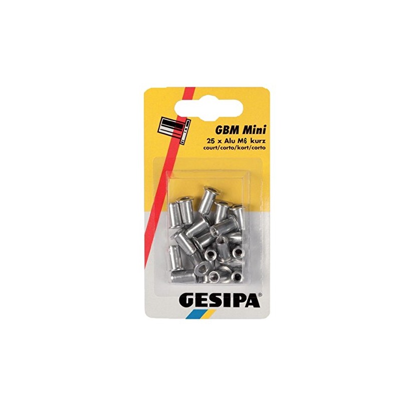 Gesipa 1464839 Polygrip Blind Rivet Nuts, Silver, M6x9x18mm, Set of