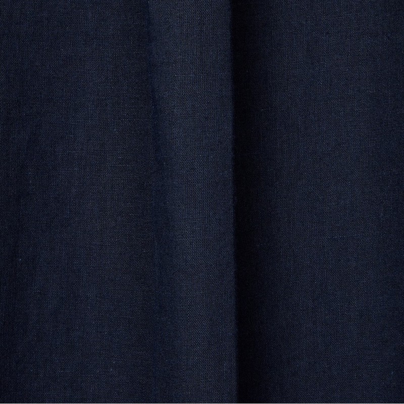 JAJU [JAJU] Soft Linen Blend Long Sleeve Shirt_Navy