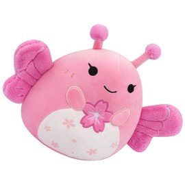 Mowatusy Spring Stuffed Animal Plush,Soft Butterfly Plush Wings Holding Sakura,Cute Kawaii Plushs Gift for Kids Girl Boy