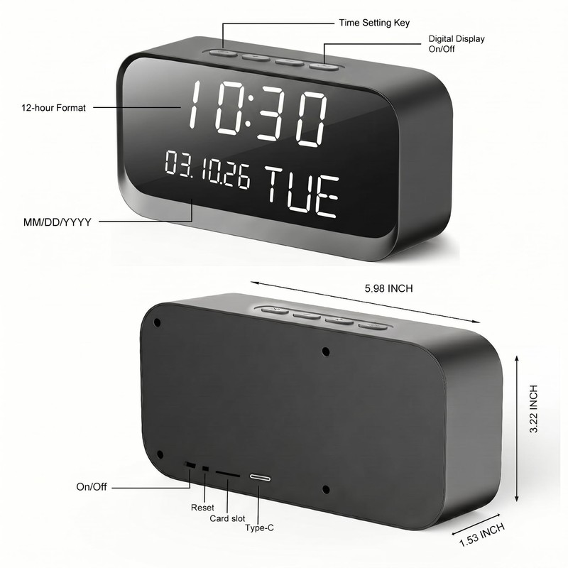 Clock Camera with 1080P HD Live, AI Human Motion Alerts,