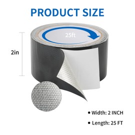 Copatocacy RV Awning Repair Tape, 2" x 25 FT Tent Repair Tape for Fabric, Canvas, Boat Covers, Tent, Sail Tape, Tear Repair Patch Kit, Waterproof, UVproof Repair Tape and Outdoor Repair Patch, Black