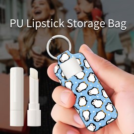 Portable Lip Balm Keychain Holder with Clip, Cute Chapstick Holder for Women and Men(Lovely Penguin)