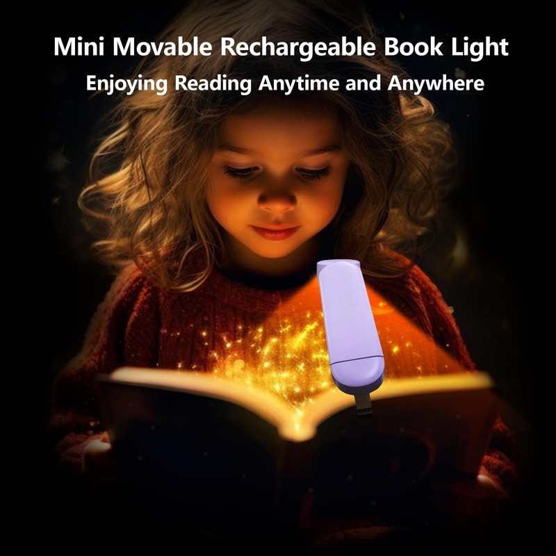 VAVOFO USB Rechargeable Book Light, Blue Light Blocking, Amber Clip