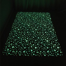 Gefosin Luminous Area Rug Glow in The Dark for Bedroom Living Room, Unique Soft Washable Modern Indoor Rugs for Children Dorm Home Decor, Rainbow Stars, 24 x 48 inch