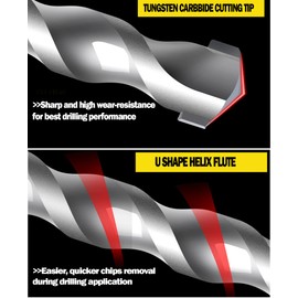 Masonry Drill Bits 3/16 in.x 5-1/2 in. Carbide Tip Flat Shank Drill Concrete Stone Bricks-10Pcs