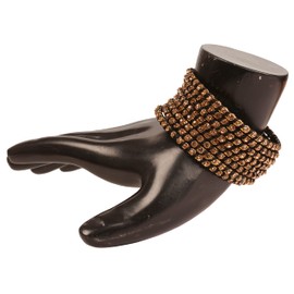 Touchstone Silk Thread Bangle Collection Indian Bollywood Hand Woven Silk Thread Black Colour Rhinestone Designer Jewellery Special Large Size Bracelets Bangle Set of 8 for Women, Silk