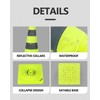 BATTIFE [4 Pack] 28 Inch Collapsible Traffic Cones, Lime Green