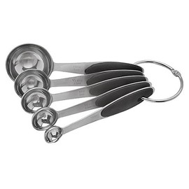 Weis Tea-Measuring Spoons Set 5 Pieces in Black, Stainless Steel, Silver/Black, 13.5 x 5 x 5 cm