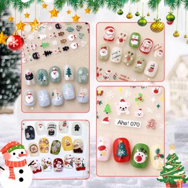Nail Stickers, Christmas Stickers, Set of 8, Santa Claus, Snowflakes, Snowman, Christmas Tree, Gingerbread Man, Nail Stickers, Just Stick, Gel Nails, Nail Art, Decoration, Popular, Stylish, Nail