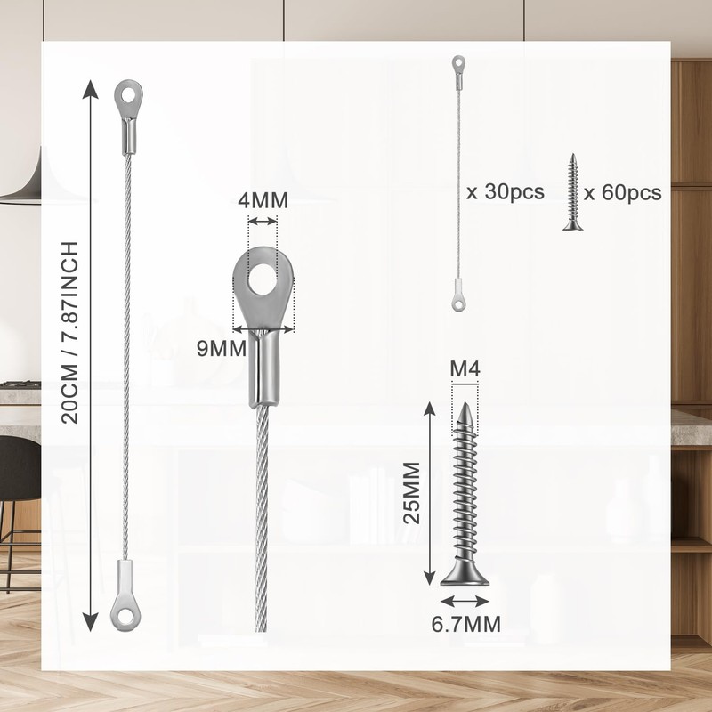 30PCS Cabinet Door Restraint,Cabinet Hinge Limiter,Door Opening Angle Protector with