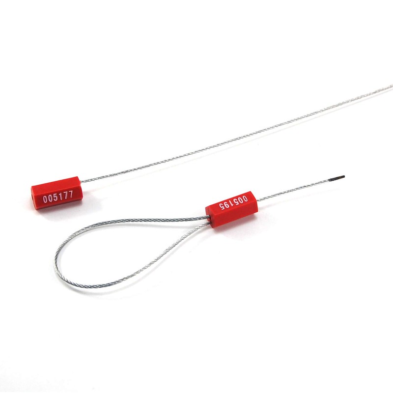 50 Numbered Steel Cable Security Seals - Metal Wire Tamper