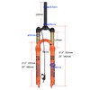 BOLANY 26/27.5/29inch Bike Suspension Fork 120mm Travel 28.6mm (1-1/8inch)*220mm Thread-Less