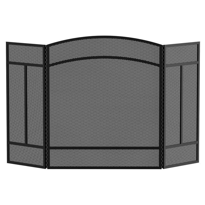 Fire Beauty Fireplace Screen 3 Panel Wrought Iron 48"(L) x