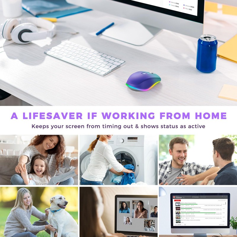 Wireless Mouse Jiggler - LED Wireless Mice with Build-in Mouse