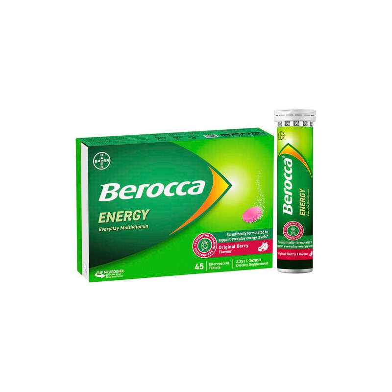 Berocca Energy Original Berry Effervescent Tablets 45 Pack