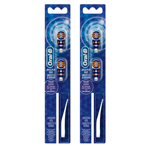 Oral-B 3D White Replacement Heads 2 Count (2 Pack)