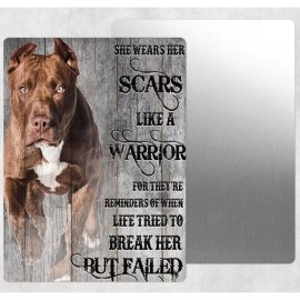 Unbranded She Wears Scars Dog Pitbull Vintage Retro Tin Sign Door Home Wall Decor Metal
