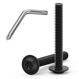 Wavanta 20Pcs M4 Bolts, M4 x 30mm Flanged Button Head Screws, Torx Bolts, 304 Stainless Steel, Fully Threaded, Black Oxide with Torx Key