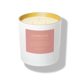 Moodcast Homebody 3 Wick Scented Candle - Large Aesthetic Candle for Home, Vanilla, White Bergamot & Smoky Cade, Clean Coco Wax Blend, Vegan, Paraben Free, 100-Hour Long Lasting Burn - 24oz