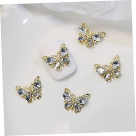 Healeved 10pcs Butterfly Shaped Rhinestones Nail Charms Nail Art Decoration for Elegant Manicure Lightweight and Fingernail Accessories Mixed Colors