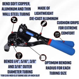 Imperial Tool 470FH Triple Head 180 Degree Tube Bender with Roto-Lok Indexing Handle, 3/16", 1/4", 5/16", and 3/8"