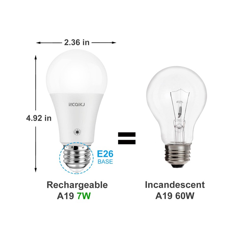 Rechargeable Light Bulbs LED Battery Backup Light Bulb with Remote