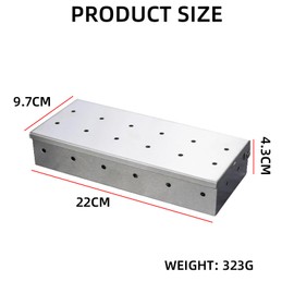 Wjelet Smoker BBQ Box, Meat Smoker, Gas BBQ Smoker Box, Grill Smoker Box, Stainless Steel Smoker Box, Smoke Box for Home, Garden, Outdoor Barbecue