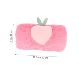 SUPVOX Winter Faux Fur Hand Muffs Plush Peach Pattern Arm Warmer Pillow Cozy Hand Warmer for Cold Weather for Watching and