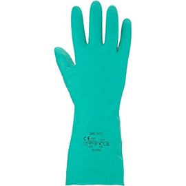 ASATEX Chemical Protection Gloves Nitrile 3450, Green, Size 11 (12 Pairs)