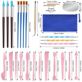 GOLDEROC 26-Piece Clay Tool Set, Modelling Tool & Pottery Tool for Clay and Ceramics, Multifunctional Modelling Set for Beginners, Artists, DIY, Sculpting & Carving Tools with Storage Bag