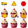 Cupcake Topper for Engineering Construction Vehicles Theme Party Favors Decorations