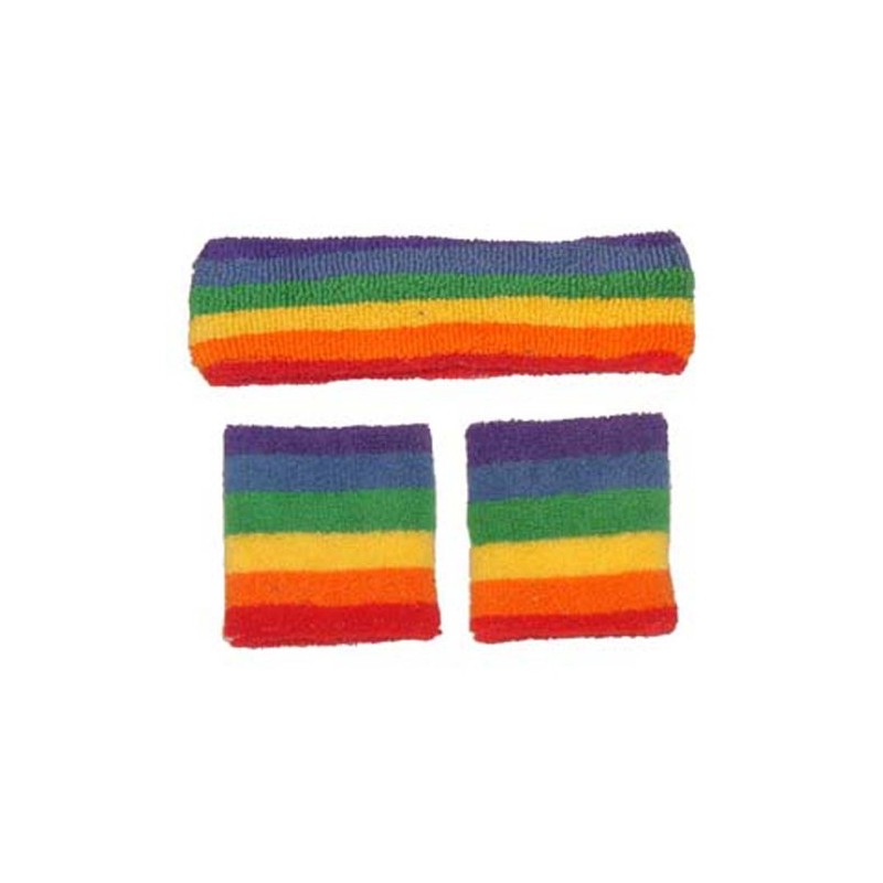 Unique Sports Rainbow Sweatbands Set
