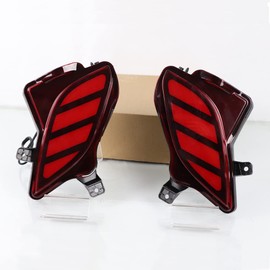 KITOCARTOP LED Rear Bumper Reflectors Tail Lights Fit for 2020-2023 Toyota Highlander Fog Lights with LED Brake/Driving/Sequential Turn Signal Light Fog Lamps Assembly