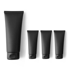 Aspire 4 Pack 3.4 OZ/100 ml Black Travel Cosmetic Soft Tubes with Flip-top Cap for Cream, Lotion