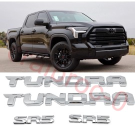 Toyota For 2022 - 2023 Toyota Tundra SR5 Chrome Emblem Badge Replacement kit 4 pieces