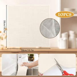 QMLING Pack of 10 Reusable Straining Cloths 50 x 50 cm Cheese Cloth Cotton Unbleached Cheesecloth, Tear-Resistant Straining Cloth for Straining Juice Cheese Nut Milk and Soup