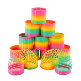 12 x LARGE Rainbow Springs Plastic Magic Slinky Spring Toy Kids Party Bag Fillers
